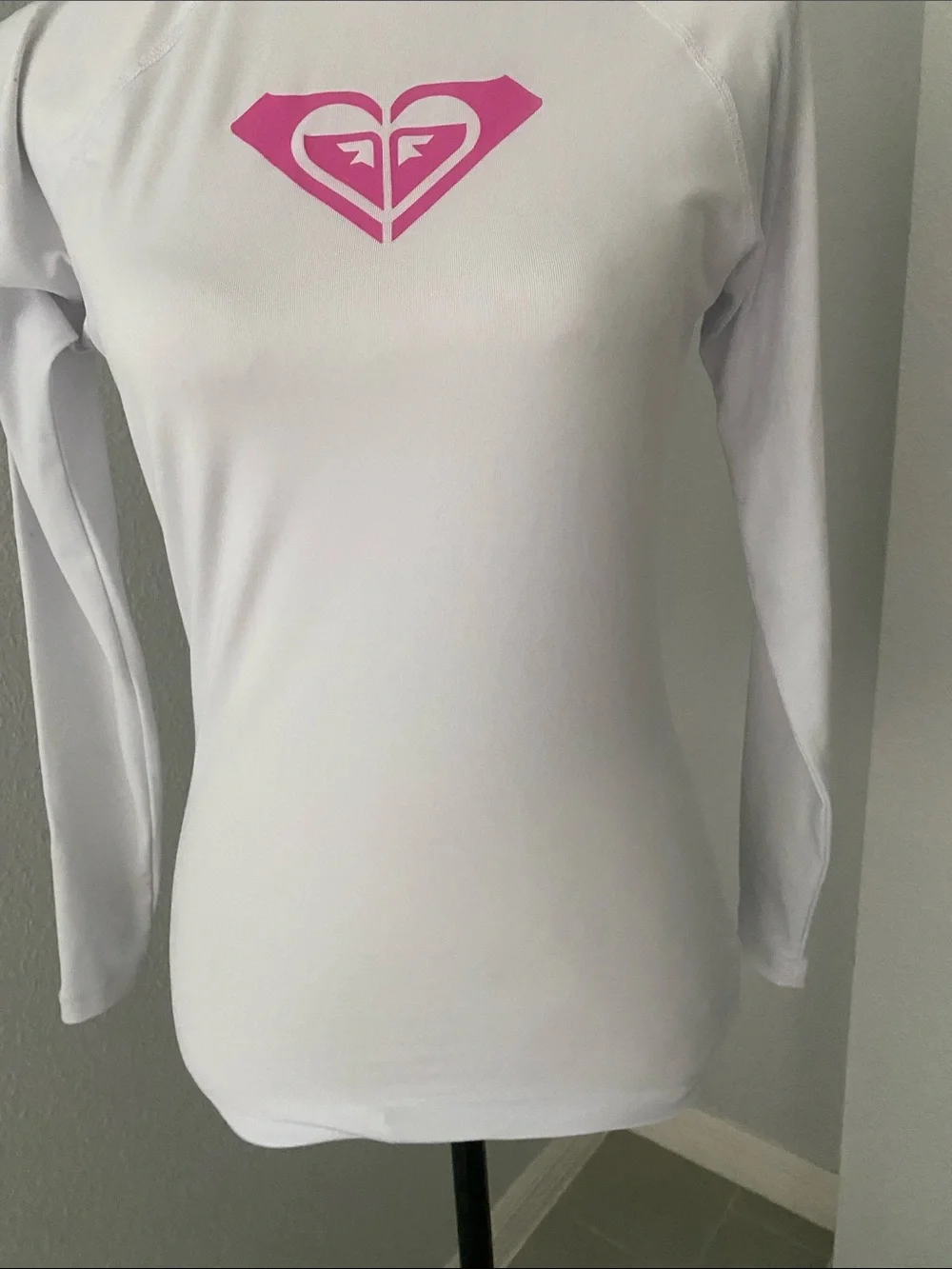 ROXY Big Girls Whole Hearted Long Sleeve White Rashguard | L